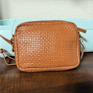 Quince Leather Woven Crossbody Bag